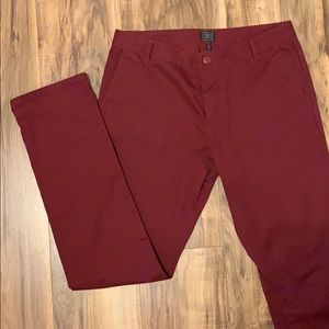 Obey chinos burgundy colored
